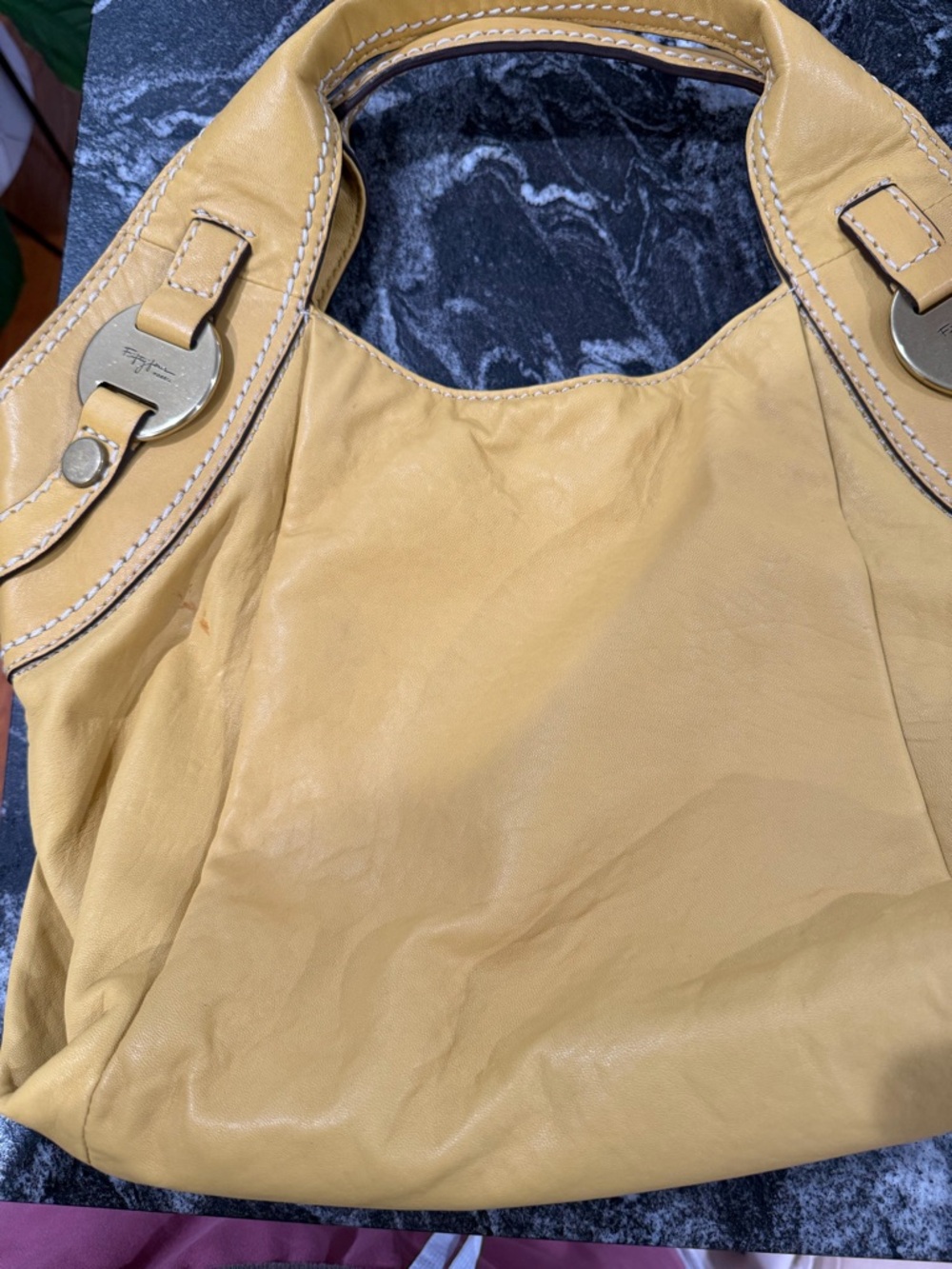 Fossil “Fifty-four” Yellow Leather Hobo Bag - Picture 10 of 11